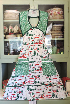 1940 Vintage Christmas Card Apron