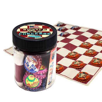 Checkers Bottle Cap Checker Game