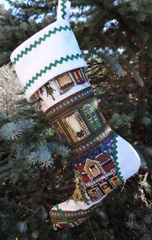 Christmas Village Christmas Stocking