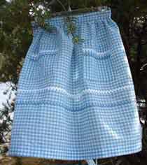 Women's Blue Gingham half apron
