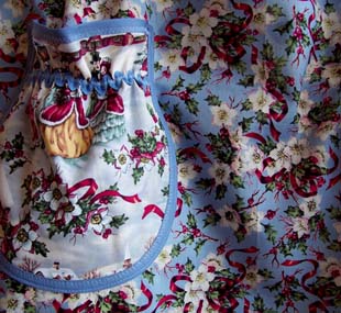 Close up Grandma Holiday Rose apron