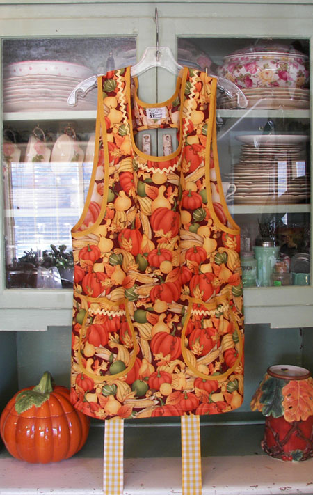Grandma Apron in Pumpkin Harvest