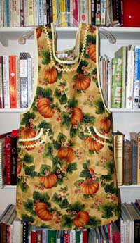Violet apron in Harvest Gold Pumpkin, click for larger view