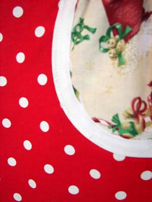 Red Polka Dot Christmas Stocking close up