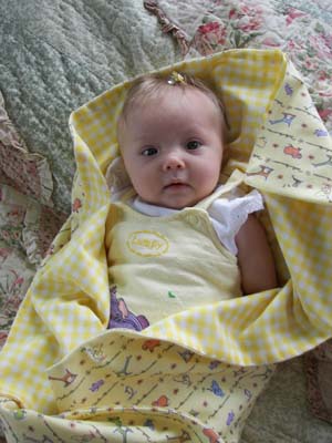 Yellow baby blanket