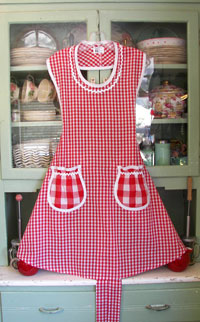 Rose apron Red gingham