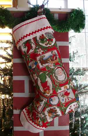 Santa Victorian Christmas Stocking, click for larger view