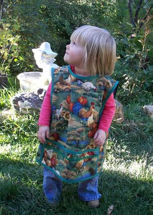 Small child apron chicken garden